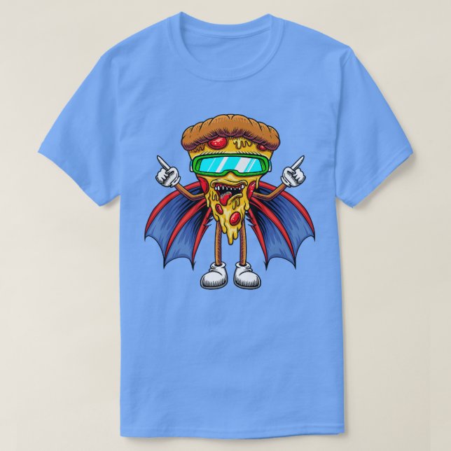 Pizza Slice with Wings  Funny Pizza Lovers  T-Shirt (Design Front)