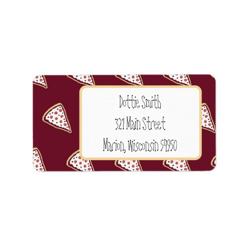 Pizza Slices Address Labels Tomato Red