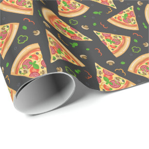 Pizza slices background wrapping paper