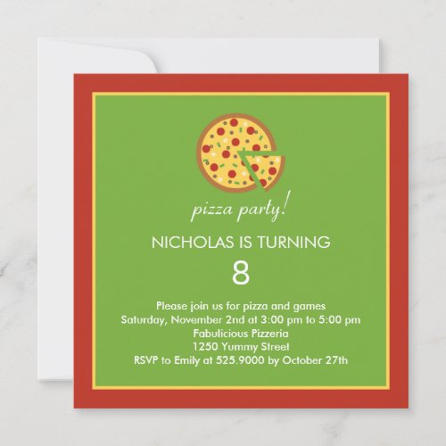 Pizza Slices _ Birthday Party Invitation