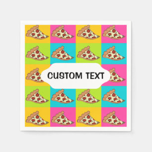 Pizza slices custom cocktail napkin