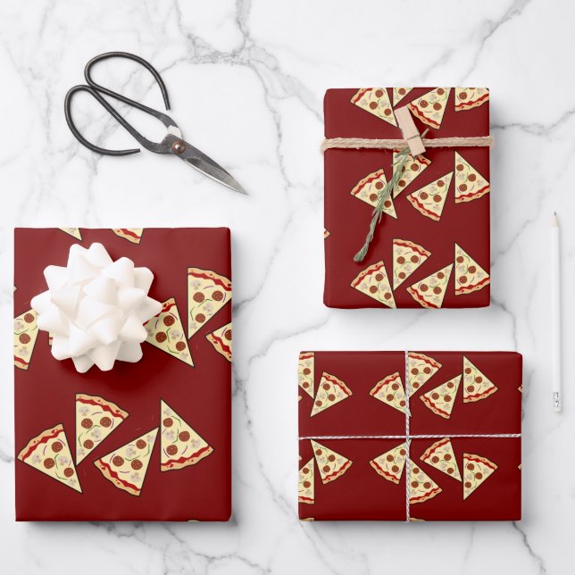 Pizza Slices Design  Wrapping Paper Sheets (Front)