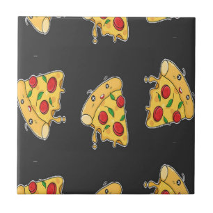 Pizza slices food character pattern ceramic tile