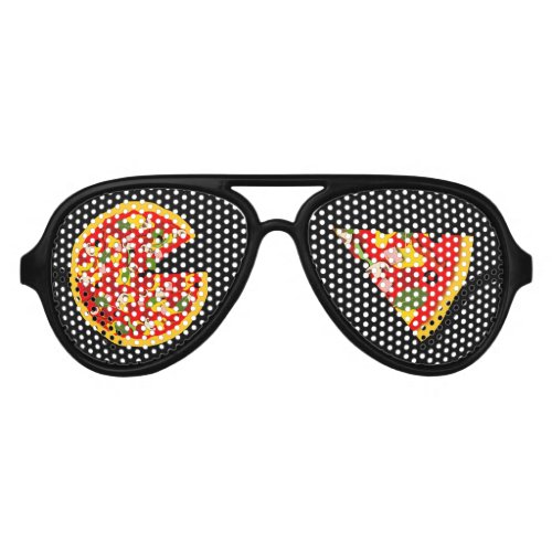 Pizza Slices Funny Aviator Sunglasses