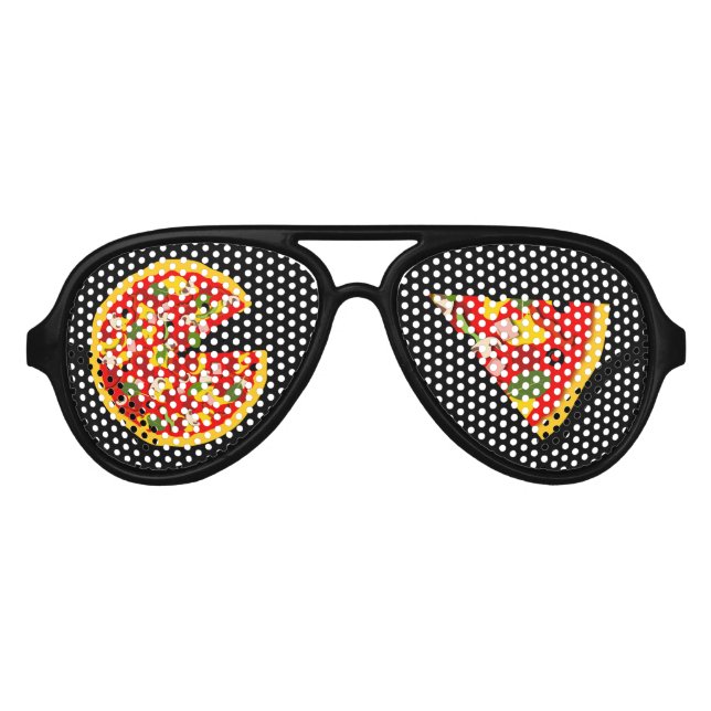 Pizza Slices Funny Aviator Sunglasses (Front)
