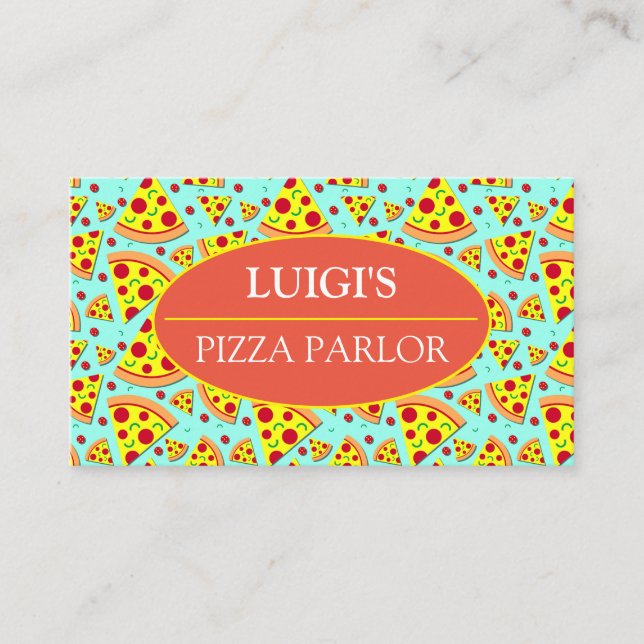 Pizza Slices Graphic Pizza Parlor Professional Business Card (Front)