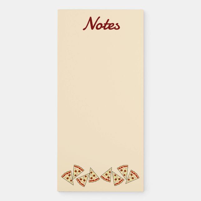 Pizza Slices Magnetic Fridge Notepad (Front)