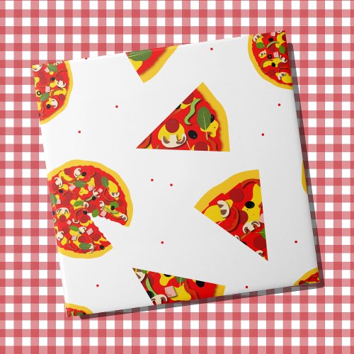 Pizza Slices Modern Pizzeria Ceramic Tile
