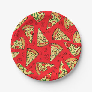 Pizza Slices Pattern Paper Plates
