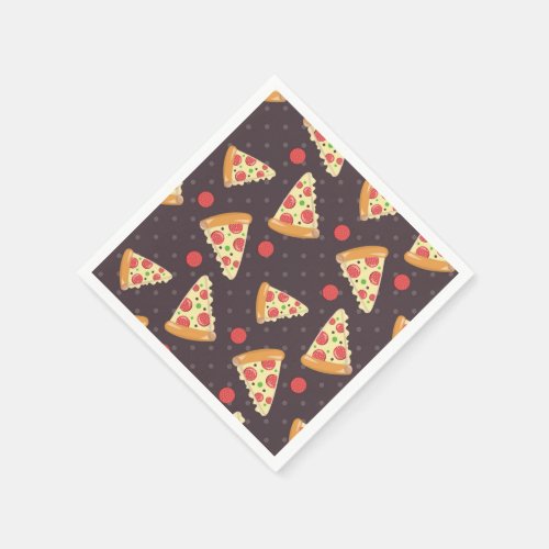 Pizza slices pattern Party paper napkins