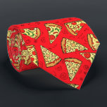 Pizza Slices Red Pattern Novelty Tie<br><div class="desc">This delicious looking tie is covered with slices of yummy pizza on a red background.  Great gift for a pizza guy!</div>