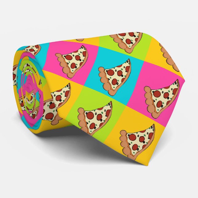Pizza slices tiled design tie (Rolled)