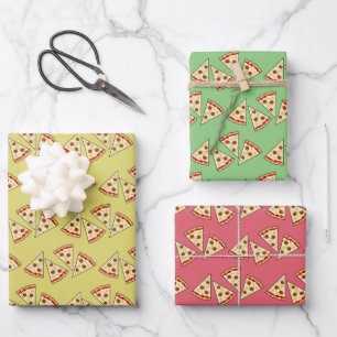 Pizza Slices Tiled Design  Wrapping Paper Sheets