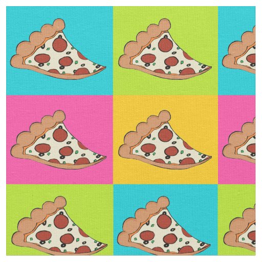 Pizza slices tiled fabric
