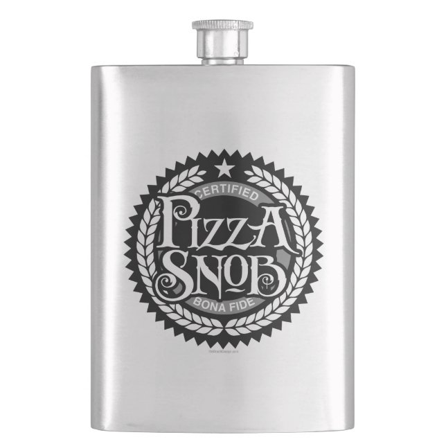 Pizza Snob - funny pizza lover Flask (Front)