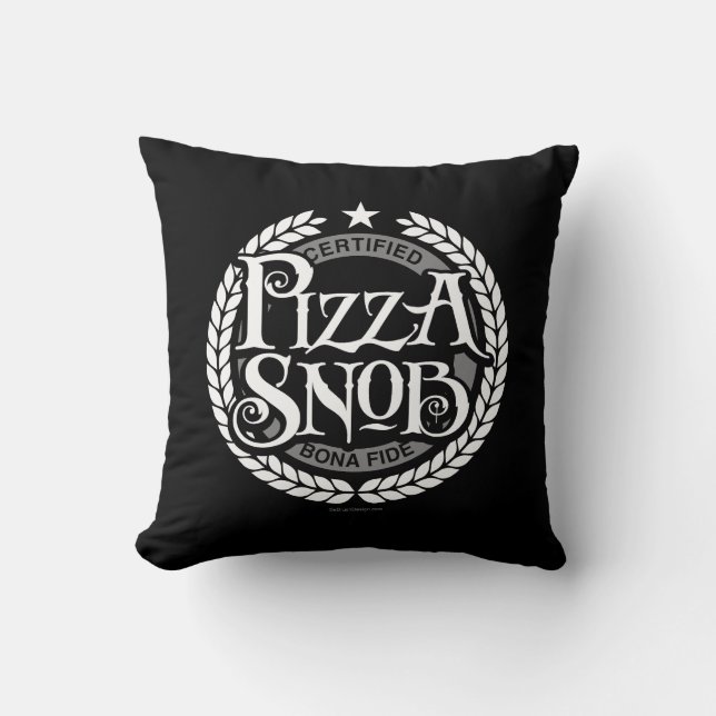 Pizza Snob - funny pizza lover Throw Pillow (Front)