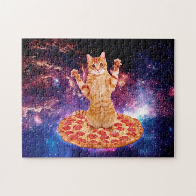 Pizza space cat jigsaw puzzle (Horizontal)