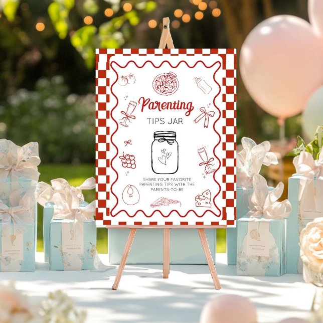 pizza special deliv Parenting tips Jar Baby Shower Poster (Creator Uploaded)