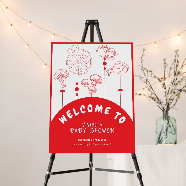 Pizza Special Delivery Baby Shower Welcome Foam Board (In Situ (Stand))