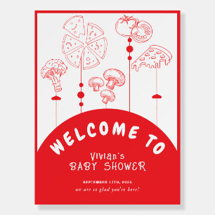 Pizza Special Delivery Baby Shower Welcome Foam Board