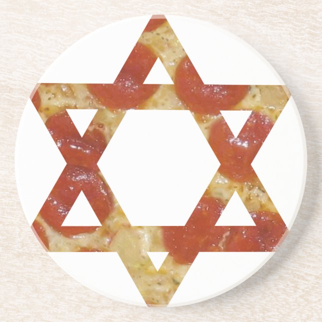 pizza star of david drink coaster (Front)