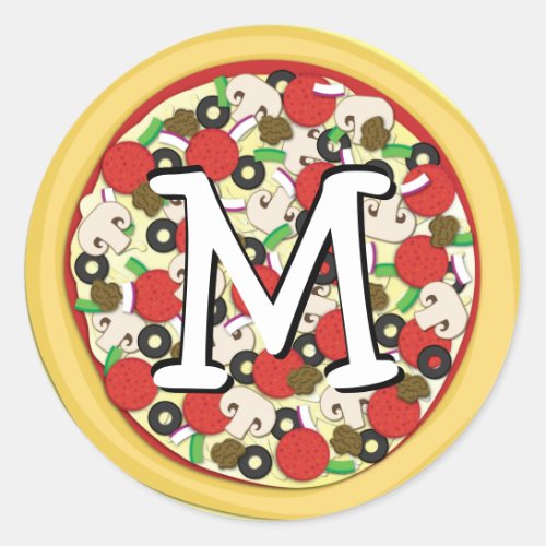 Pizza Supreme Combo Cute Kid Envelope Seal Sticker