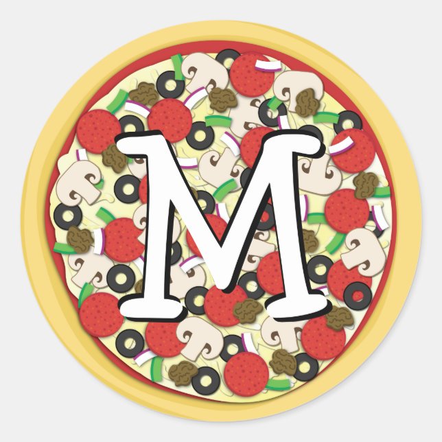 Pizza Supreme Combo Cute Kid Envelope Seal Sticker (Front)