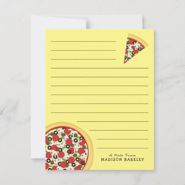 Pizza Supreme Combo Cute Kid Flat Stationary Cards (Front)