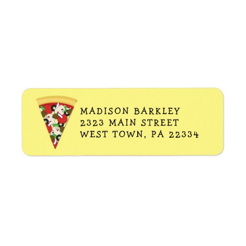 Pizza Supreme Combo Cute Kids Return Address Label