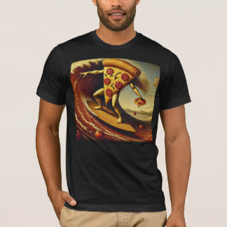 Pizza Surfing Eating Pizza T-Shirt