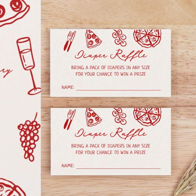 Pizza Themed Baby Shower Diaper Raffle Enclosure Card (Creator Uploaded)