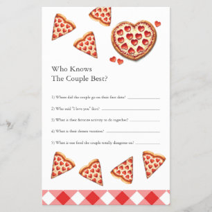 Pizza Themed Engagement Party Games Flyer