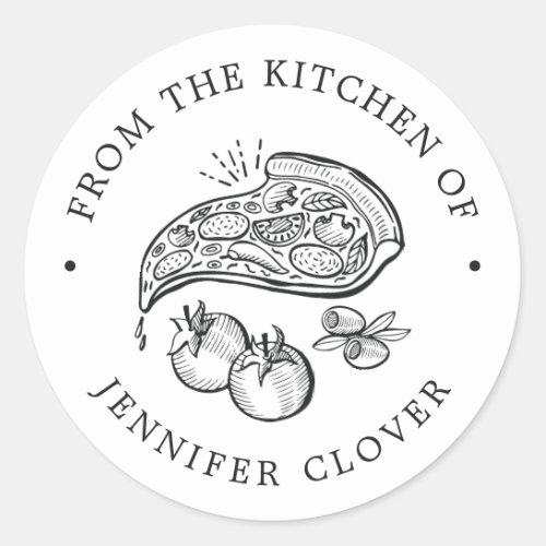 Pizza Themed Gourmet   Classic Round Sticker