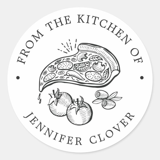 Pizza Themed Gourmet |  Classic Round Sticker (Front)