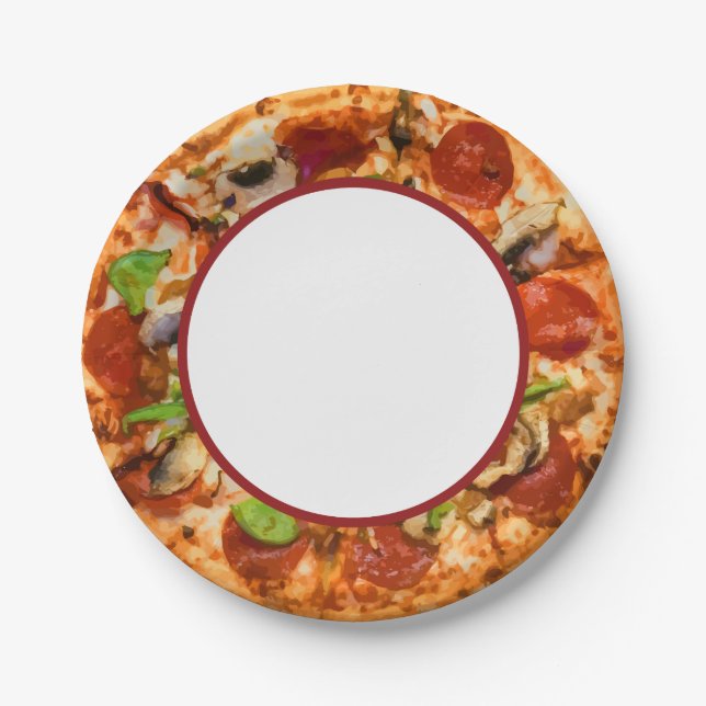 Pizza Themed Paper Plates (Front)