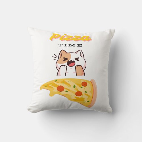 Pizza Time Kitty Cat Cushion