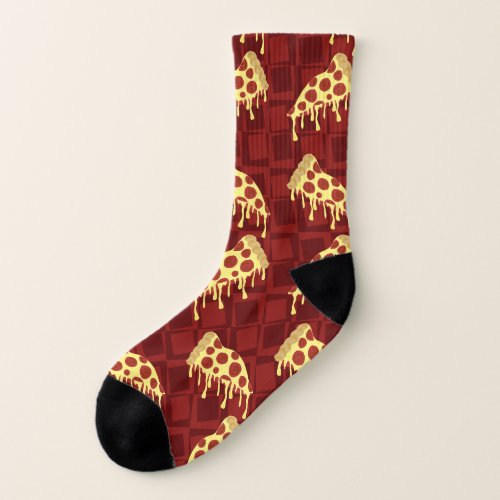 Pizza Time Novelty Pepperoni Pie Pattern Socks