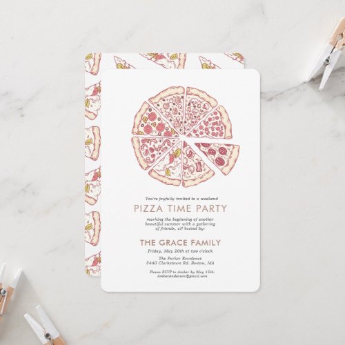 Pizza Time Party  Invitation