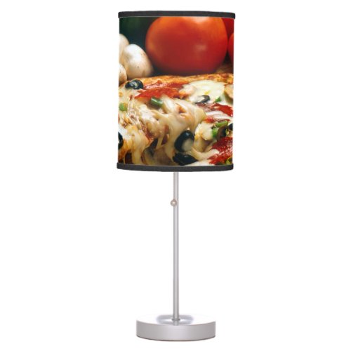 Pizza Tomatoes Mushrooms Olives Cheese Table Lamp