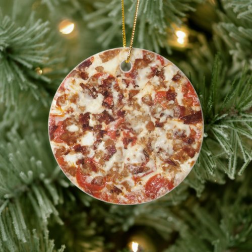 Pizza Top and Red Checkered Tablecloth Ceramic Ornament