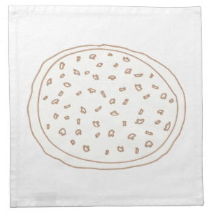 Pizza Toppings Outline Drawing Coloring Napkins