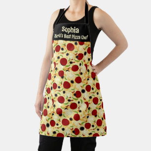 Pizza Toppings Pattern Apron