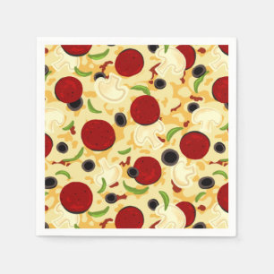 Pizza Toppings Pattern Napkins
