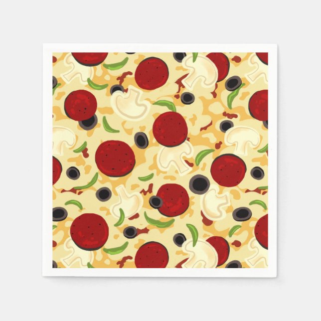 Pizza Toppings Pattern Napkins (Front)