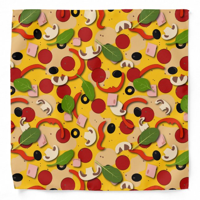 Pizza Toppings Pizzeria Chef Bandana (Front)