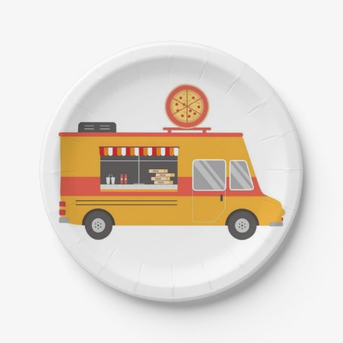 Pizza Truck Paper Plate