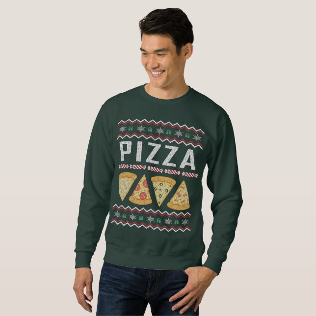 Pizza Ugly Christmas Sweater (Front Full)