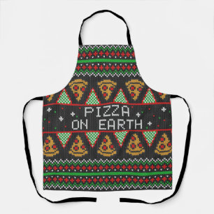 Pizza Ugly Christmas Sweater Apron
