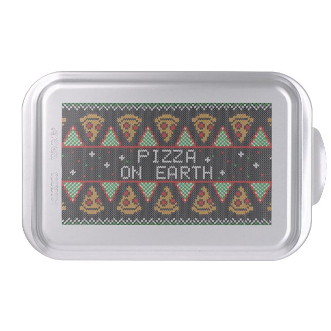 Pizza Ugly Christmas Sweater Cake Pan (Front)