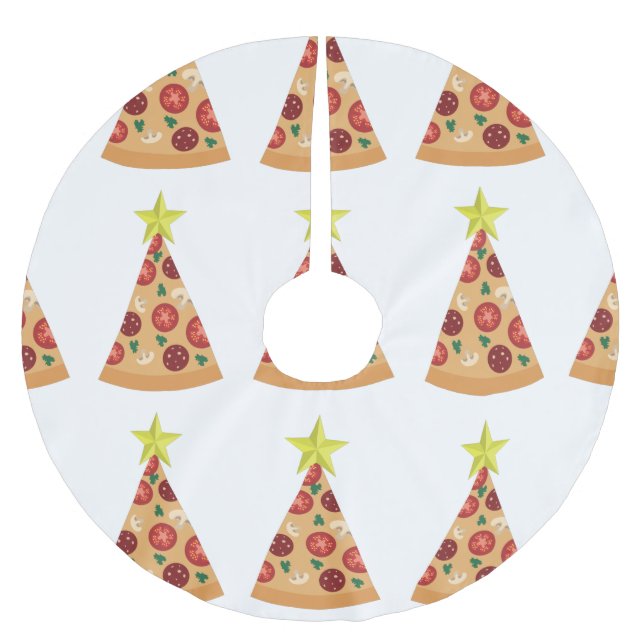 pizza ugly christmas tree funny brushed polyester tree skirt (Front)